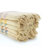 Fouta doublée éponge Fidji marron - 90x160 cm