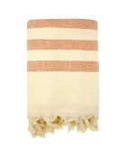 Fouta doublée éponge Fidji marron - 90x160 cm