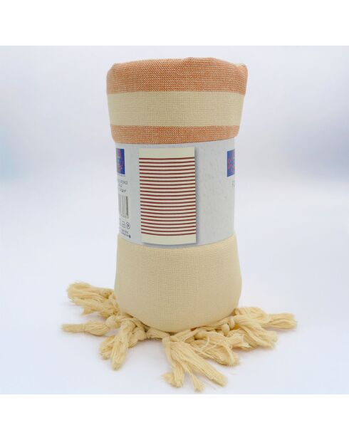 Brauner Fidji-Schwamm mit Fouta-Futter, 90 x 160 cm