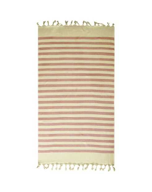 Fouta doublée éponge Fidji marron - 90x160 cm