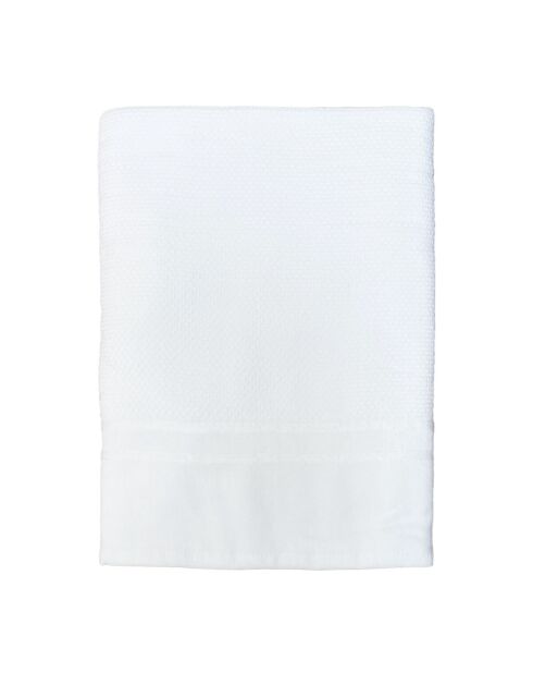 Fouta doublée éponge Waffle blanche - 90 x 170 cm