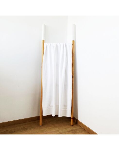 Fouta doublée éponge Waffle blanche - 90 x 170 cm