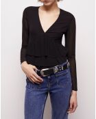 Ceinture en Cuir large noire
