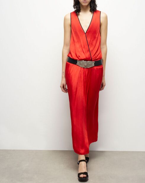 Ceinture Large en Cuir taille haute avec boucle Western noire