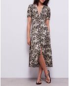 Sandales plates en Cuir python beiges