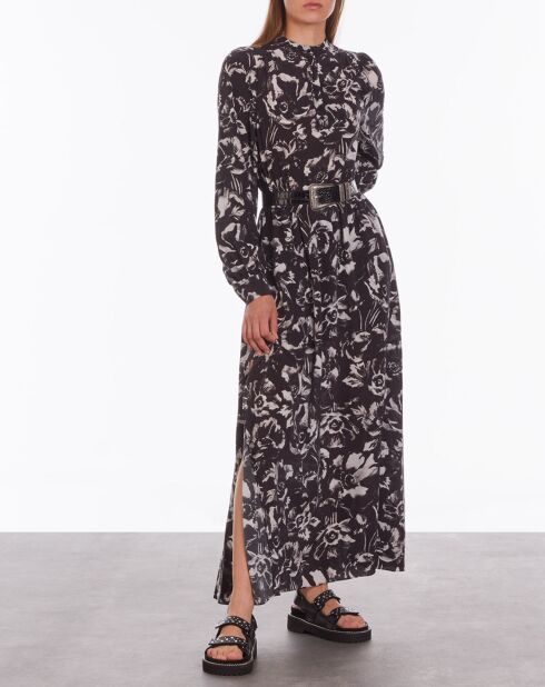 Sandales plates en Cuir avec chaîne et clous noires