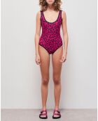 Maillot de bain 1P imprimé rose/noir