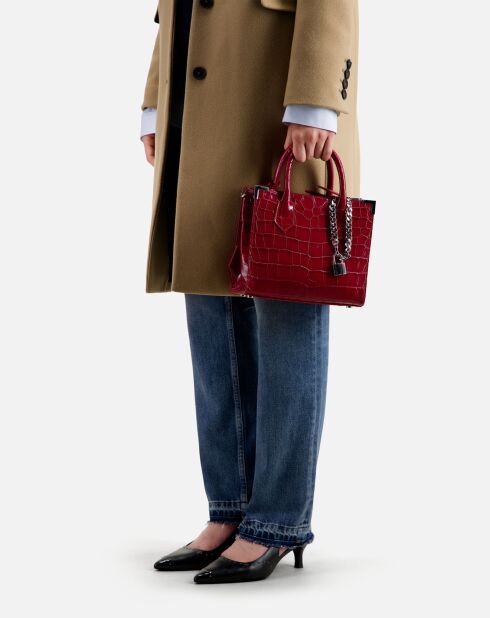 Sac Ming moyen en Cuir rouge - 22x21x12 cm