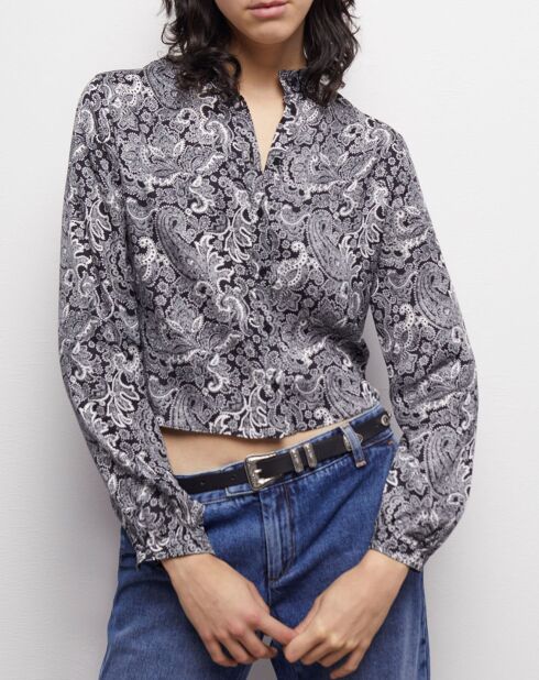 Ceinture en Cuir avec Rivets Western Metal noire