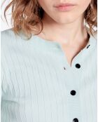 Cardigan court tricoté bleu