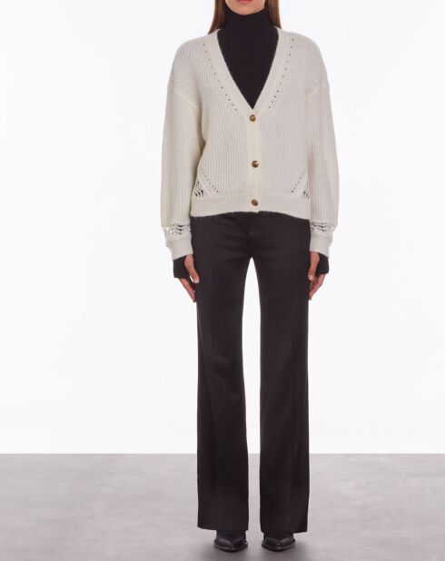Cardigan en lLaine mélangée écru