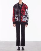Cardigan en Laine mélangée avec patchwork noir