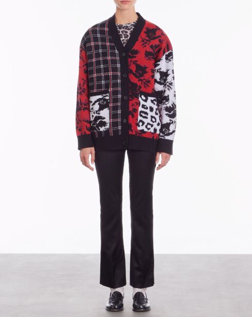 Cardigan en Laine mélangée avec patchwork noir