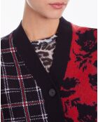 Cardigan en Laine mélangée avec patchwork noir