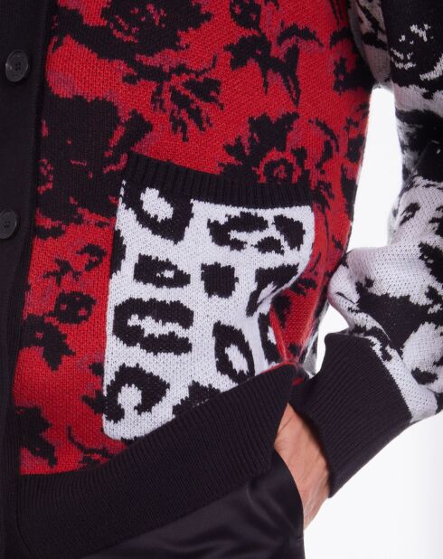 Cardigan en Laine mélangée avec patchwork noir