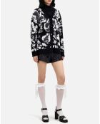Cardigan en Laine mélangée à fleurs noir