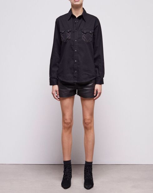 Chemise détails clous noire