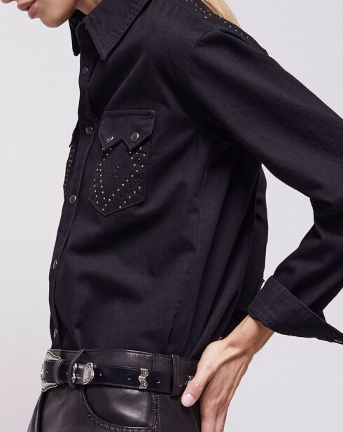 Chemise détails clous noire