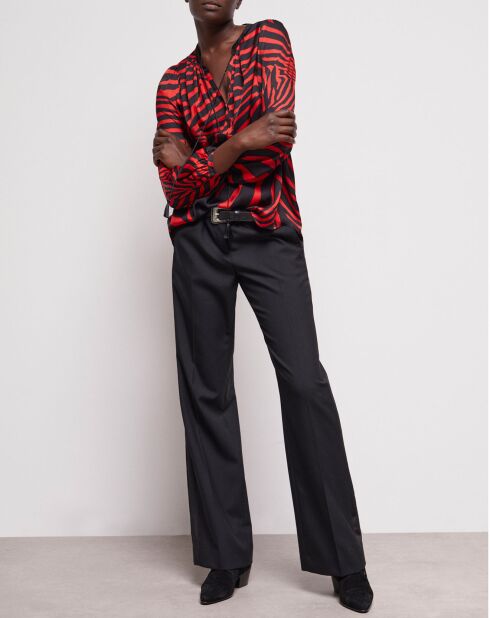 Chemisier imprimé zébré rouge