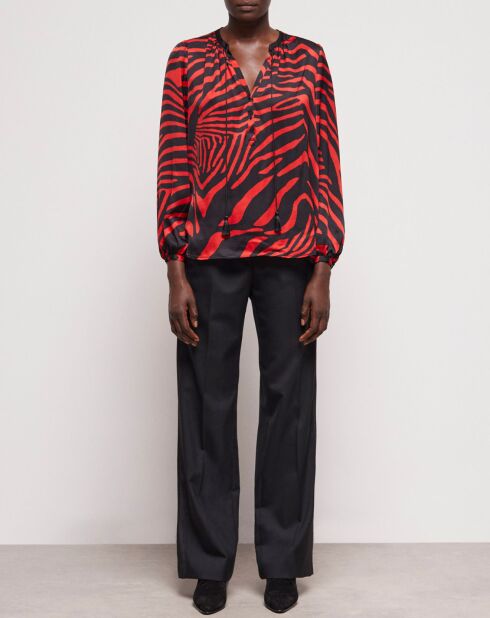 Chemisier imprimé zébré rouge