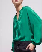 Chemise manches bouffantes verte