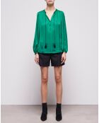 Chemise manches bouffantes verte
