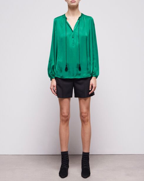 Chemise manches bouffantes verte
