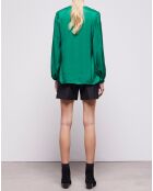 Chemise manches bouffantes verte