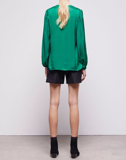 Chemise manches bouffantes verte