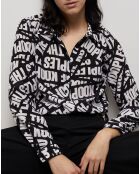 Chemise 100% Soie fluide avec logo Tape noire