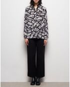 Chemise 100% Soie fluide avec logo Tape noire
