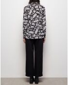 Chemise 100% Soie fluide avec logo Tape noire