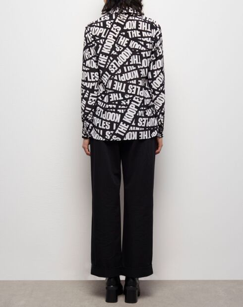 Chemise 100% Soie fluide avec logo Tape noire
