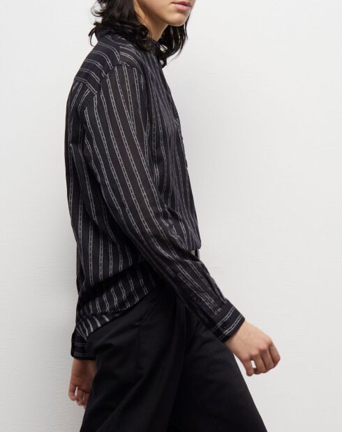 Chemise à rayures noire