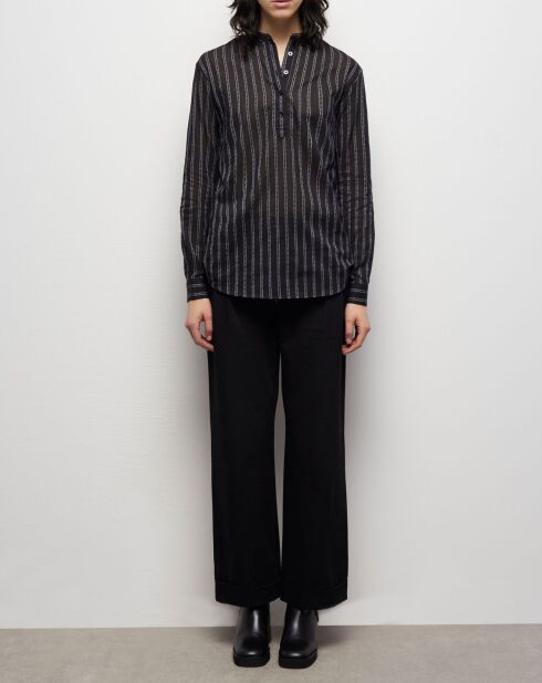 Chemise à rayures noire