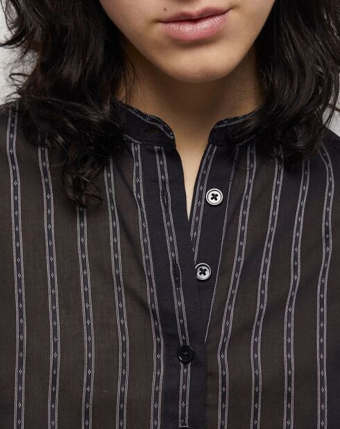 Chemise à rayures noire