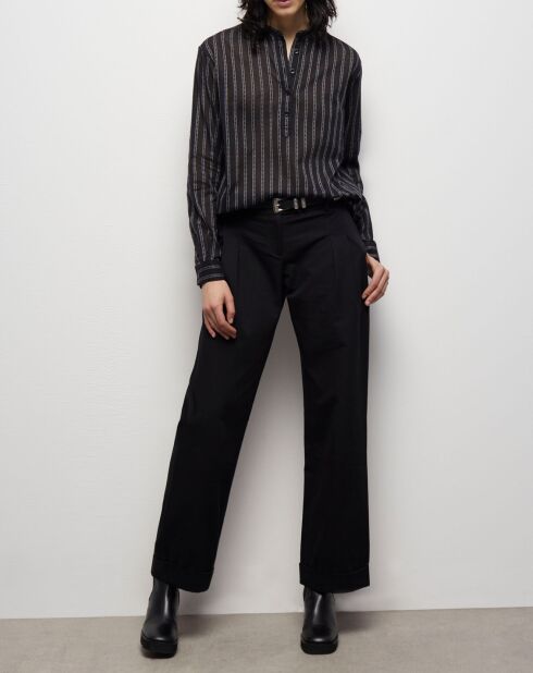 Chemise à rayures noire