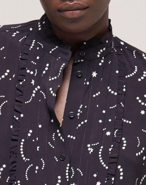 Chemise imprimée noire