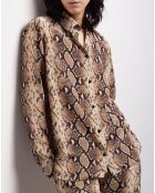 Chemise 100% Soie python beige