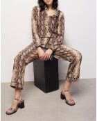 Chemise 100% Soie python beige