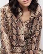 Chemise 100% Soie python beige