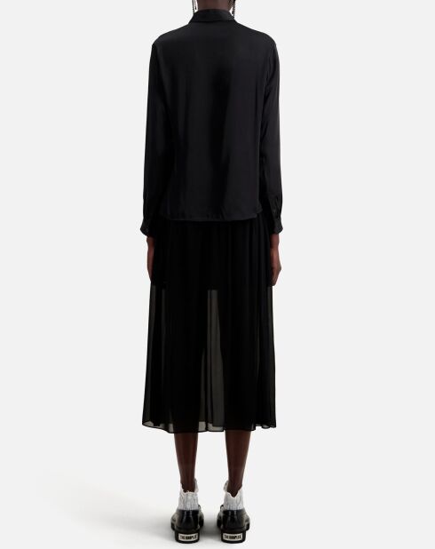Chemise avec détail en dentelle noire