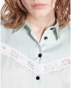 Chemise avec détail en dentelle bleue