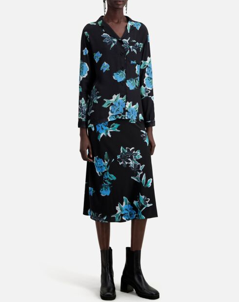 Chemise imprimée noir/bleu