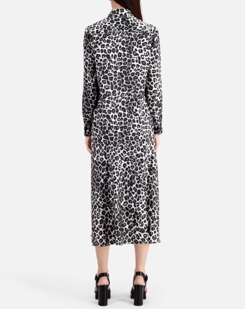 Chemise 100% Soie imprimée noire