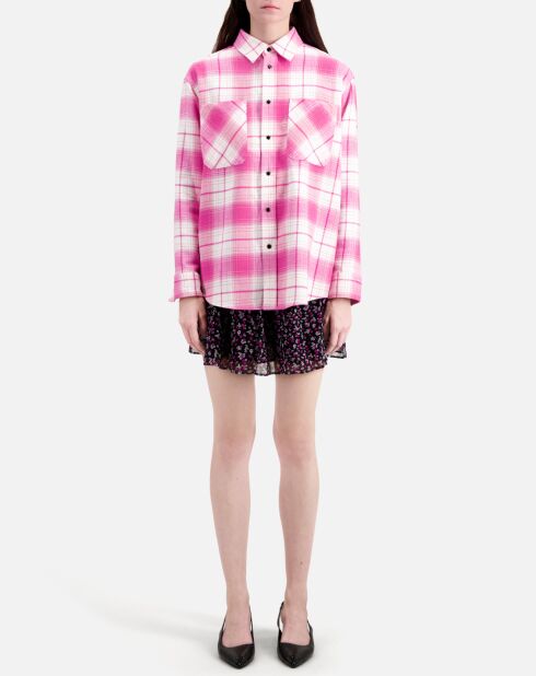 Surchemise à carreaux rose