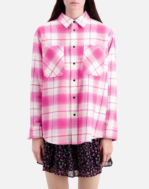 Surchemise à carreaux rose