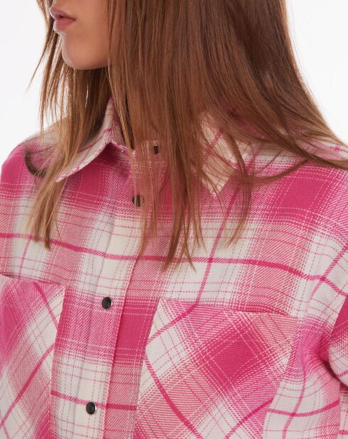 Surchemise à carreaux rose