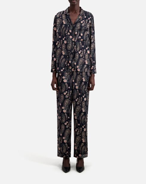 Chemise imprimée noire
