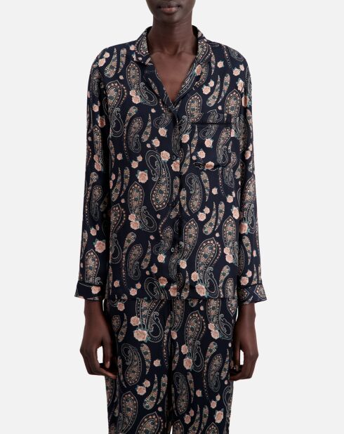 Chemise imprimée noire